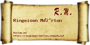 Ringeisen Márton névjegykártya